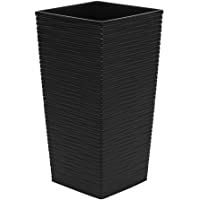 Los mejores  - Maceta de plástico finezja tallada de 46-5 cm de alto- color negro